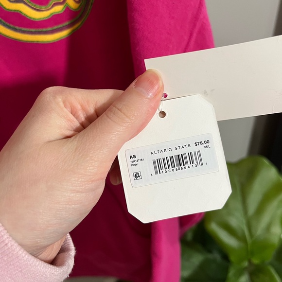 Nirvana Hoodie pink from Altar’d State NWT size M/L - Picture 6 of 6